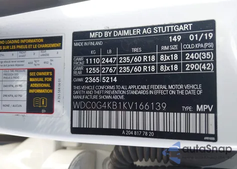 2019 Mercedes-Benz Glc 300 4Matic z USA, uszkodzony, nr VIN WDC0G4KB1KV166139